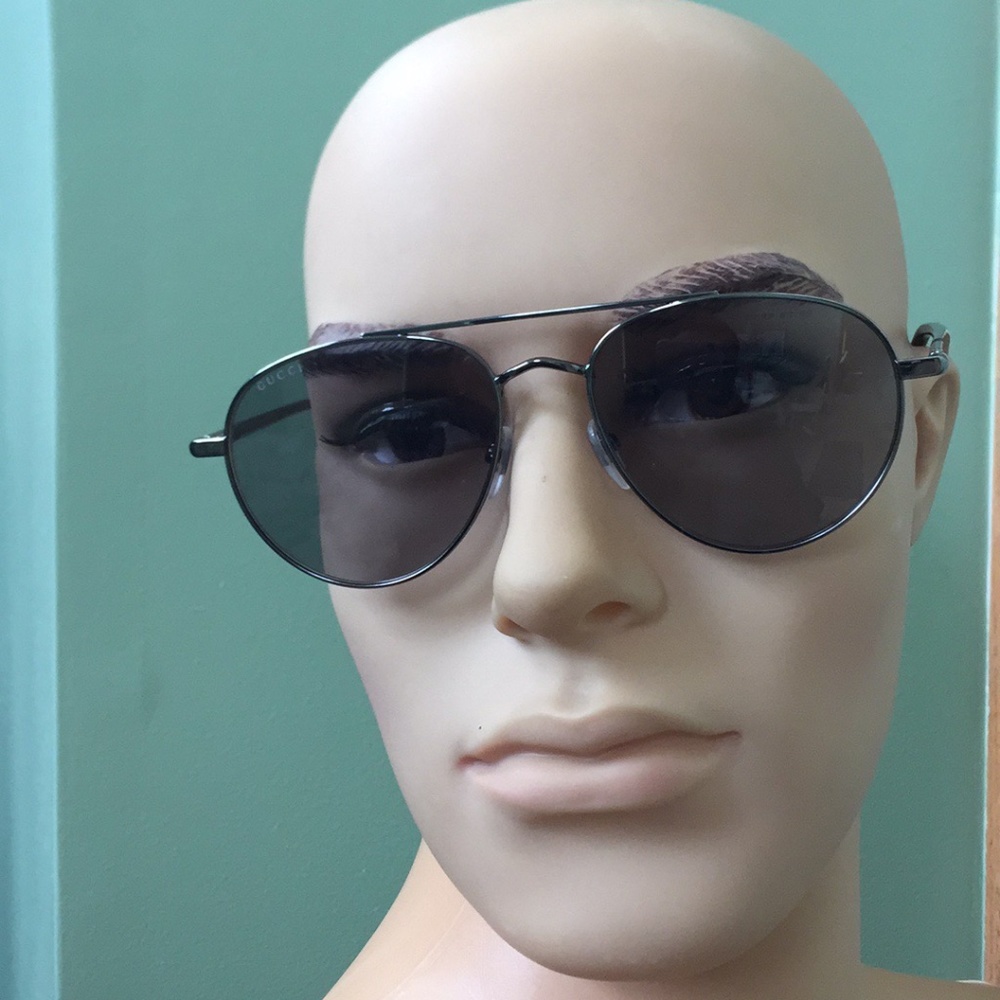 GUCCI – 56mm Aviator Sunglasses RUTHENIUM RUTHENIU - Picture 6 of 9